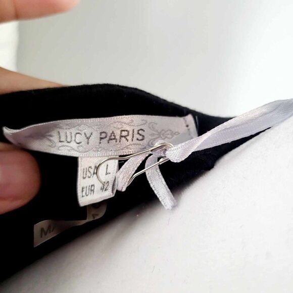 LUCY PARIS New with tag size Large V neck black dress - Picture 8 of 12